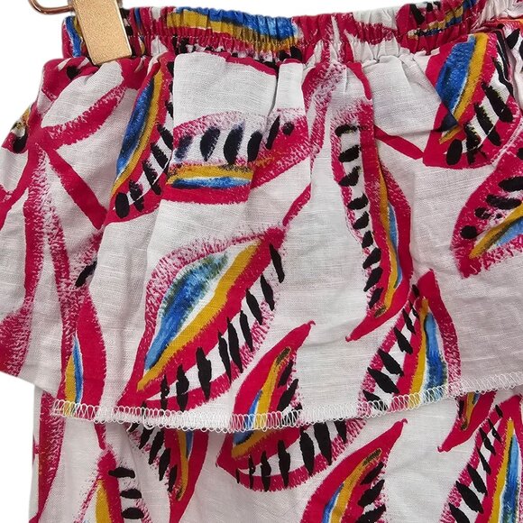 J. Crew Womens S One Shoulder Linen Blend‎ Leaf Print Sheath Dress - Picture 4 of 14